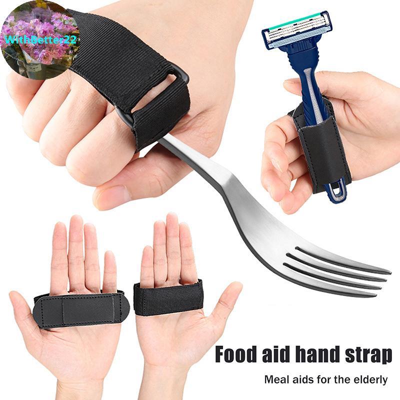 WithBetter Aid Utensil Cuff Holder Strap Elastic Eating Assistance Cuff Spools Forks Fixing Band สํา