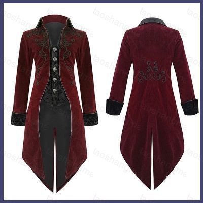 YT2 ใหม่ 2020 Vintage Men Tailcoat Jacket Goth Steampunk ชุดคอสเพลย์เครื่องแต่งกาย Party Outwear Coa