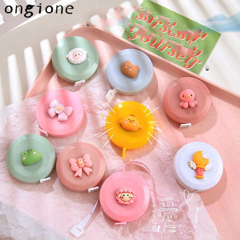 ONGIONE 150 ซม./60in ไม้บรรทัดแบบพับเก็บได้การ์ตูนการวัดแบบยืดไสลด์อัตโนมัติเครื่องมือวัดอเนกประสงค์ม้วนเย็บผ้า