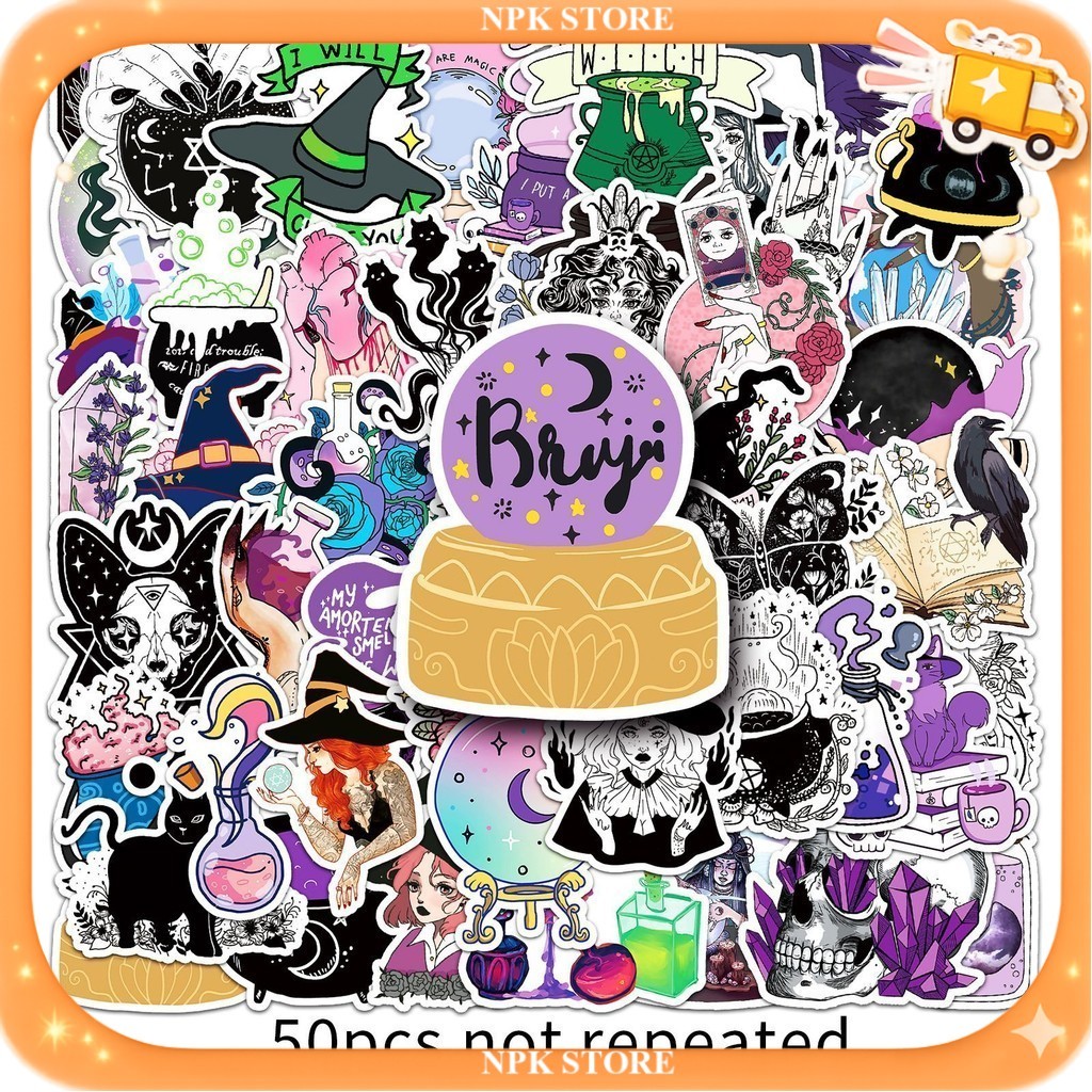 🔥🇹🇭พร้อมส่ง🇹🇭🔥 50แบบ สติกเกอร์ แม่มด ฮาโลวีน witch Horror Halloween cartoon sticker