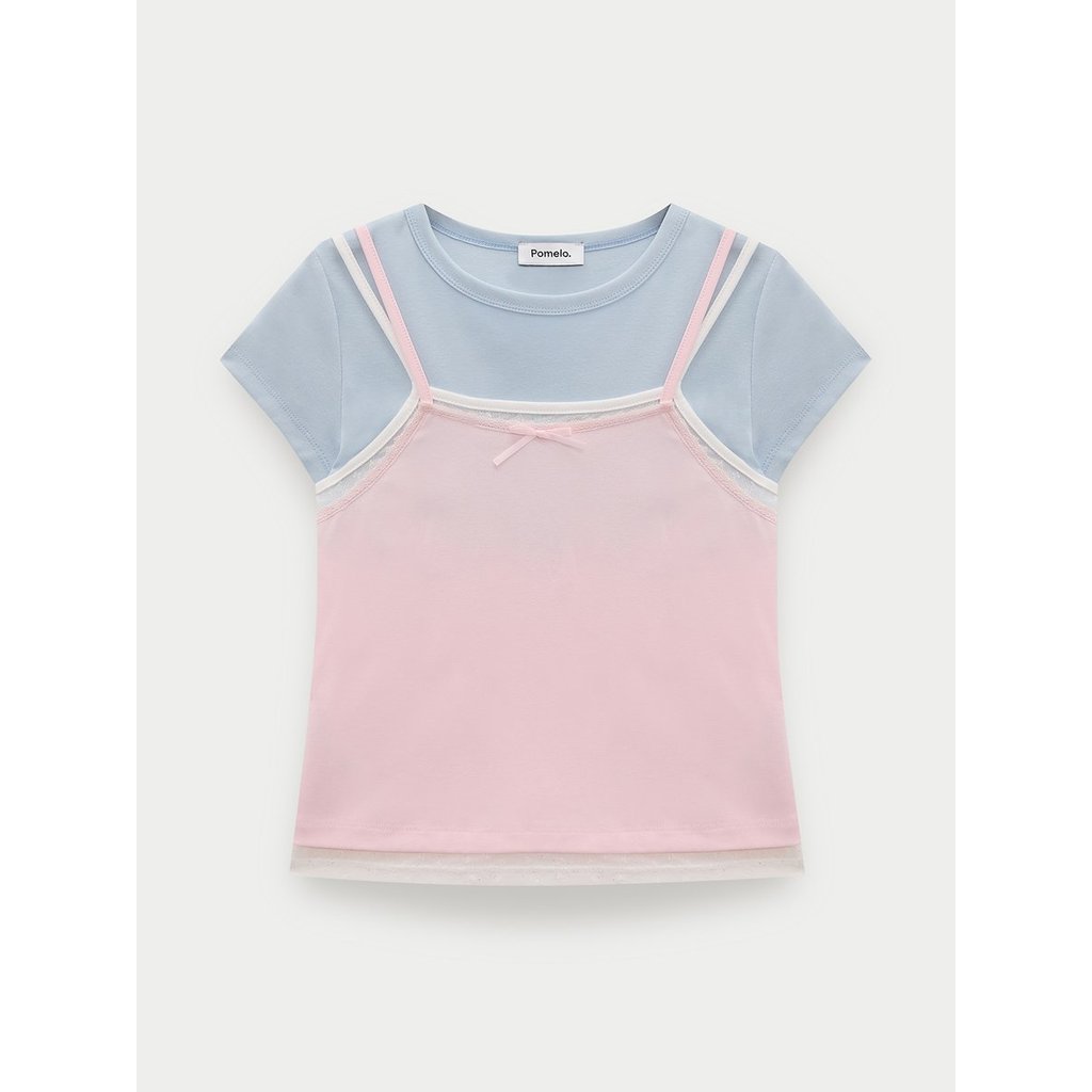 [Pomelo] เสื้อสายเดี่ยวคอวี / Layered Cami Tee