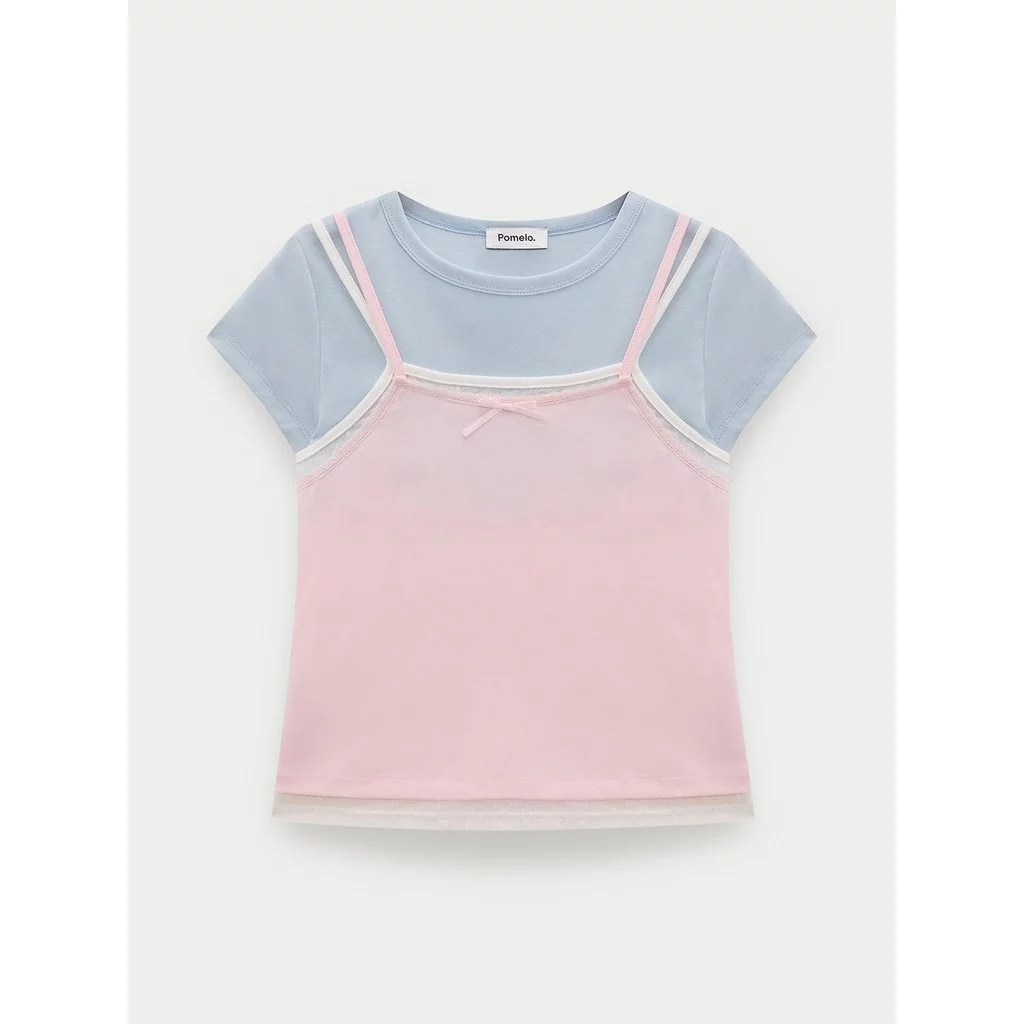 [Pomelo] เสื้อสายเดี่ยวคอวี / Layered Cami Tee
