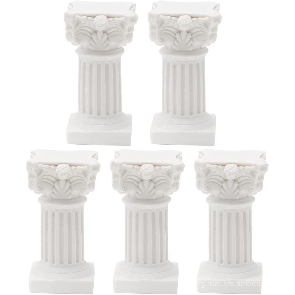 5 ชิ้น Mini เสาโรมันคอลัมน์กรีก,ตกแต่งคริสต์มาส,รูปปั้นกรีกตกแต่ง,เรซิ่นศิลปะเครื่องประดับสําหรับงาน