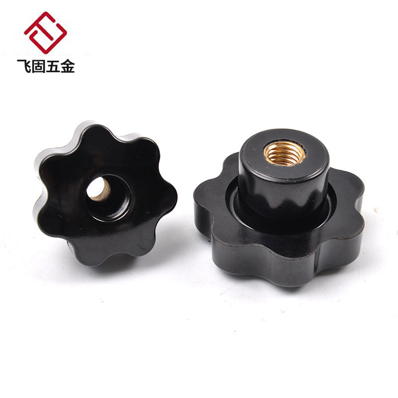 Through Hole Seven Star Handle Bakelite Star Handle Torx Handle Screw Perforated Hand Screw Nut Copp
