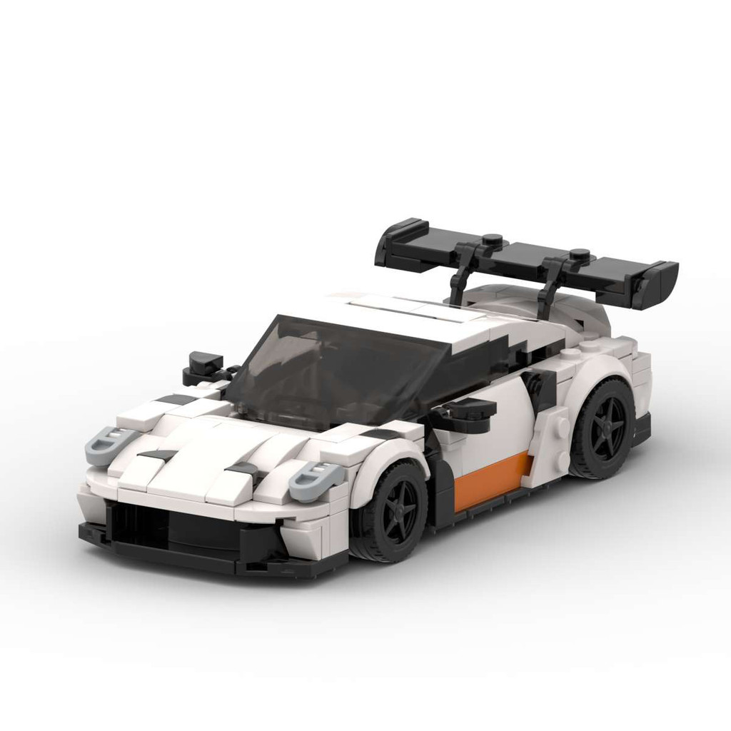 บล็อก MOC เข้ากันได้กับ LEGO Porsche 911 GT3 บล็อกรุ่นประกอบปริศนาแปดตารางรถของขวัญปริศนา MOC บล็อกเ