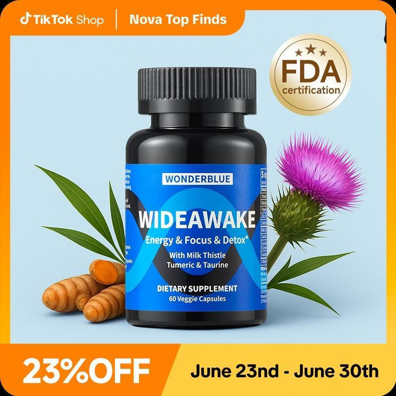 WONDERBLUE Triple Action Curcumin & Taurine Daily Wellness Blend Clean Energy Focus Enhancement Form