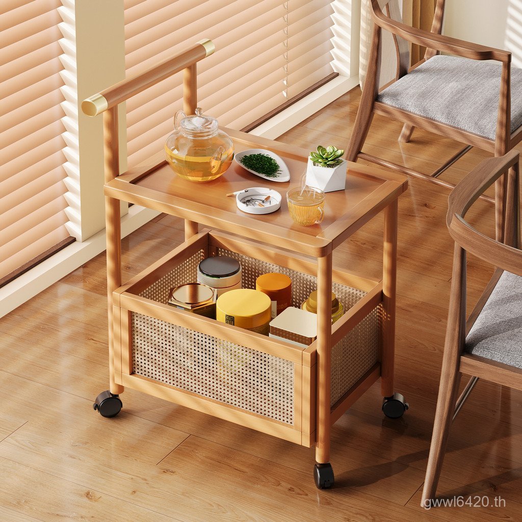 รถเข็นยุคกลาง a6t Rack Movable ด้านข้างโซฟาโต๊ะข้างเตียง Zero โต๊ะกาแฟในครัวเรือน Retro ชั้นวาง EESI