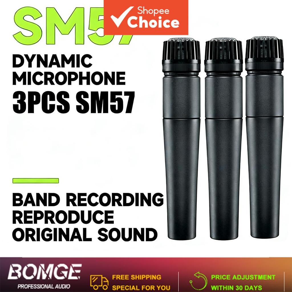 SM57 Metal Dynamic Microphones 3-Pack Classic Handheld Directional Mic สําหรับ Studio Stage Pro