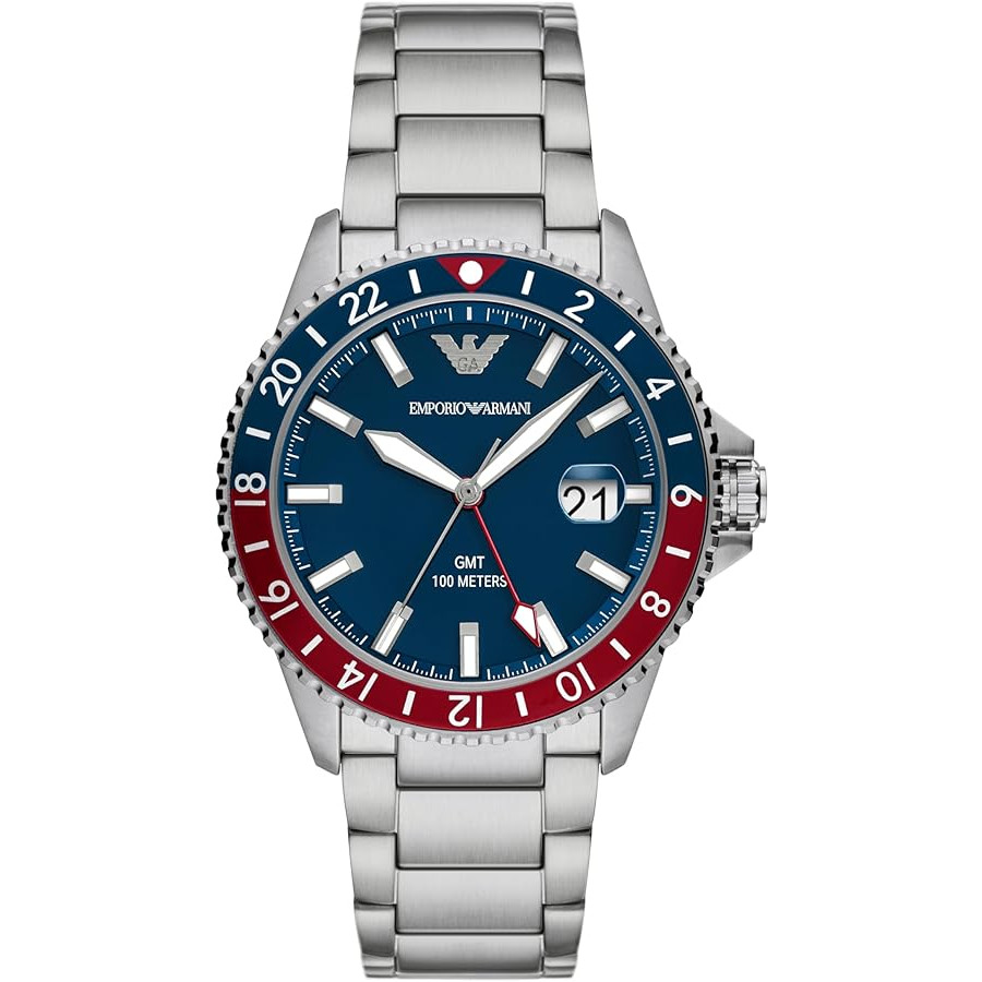 Men's Watch GMT Dual Time Stainless Steel Watch - AR11590 AR11589 43mm