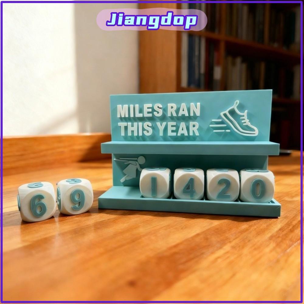 JIANG Running Mileage Counter, พิมพ์สวมใส่ Resist Running Mileage Challenge Tracker, เป็นมิตรกับสิ่ง