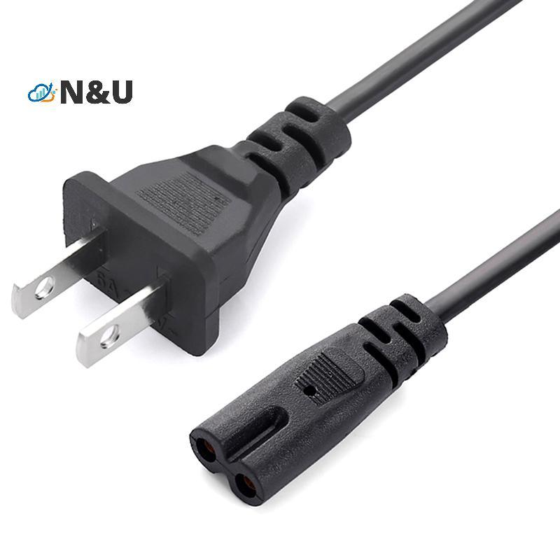 N & U EU สายไฟ 2pin IEC320 C7 US สายไฟสําหรับ Dell แล็ปท็อปชาร์จ Canon Epson เครื่องพิมพ์วิทยุลําโพง PS4 XBOX LG Sony