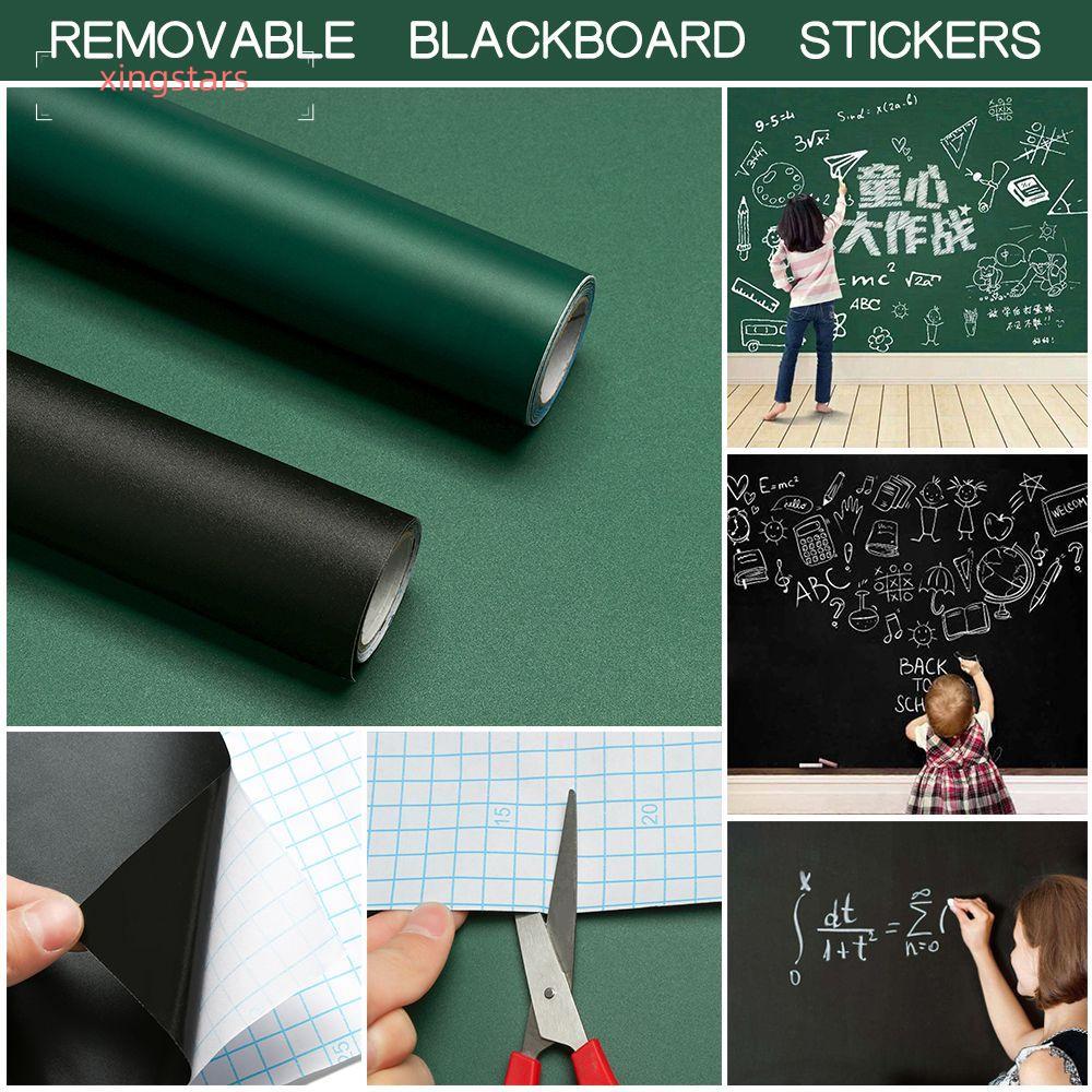 XINGSTARS สติ๊กเกอร์กระดานดํากันน้ํา Erasable PVC ไวนิลวอลล์เปเปอร์วาดรูปลอก