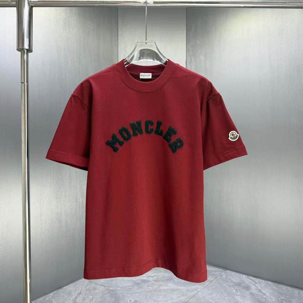 Moncler/Moncler 2026 ต้นฤดูใบไม้ผลิสไตล์ใหม่เสื้อยืดแขนสั้นชายหญิงคู่สไตล์ผ้าฝ้าย 100% ที่กําหนดเองก
