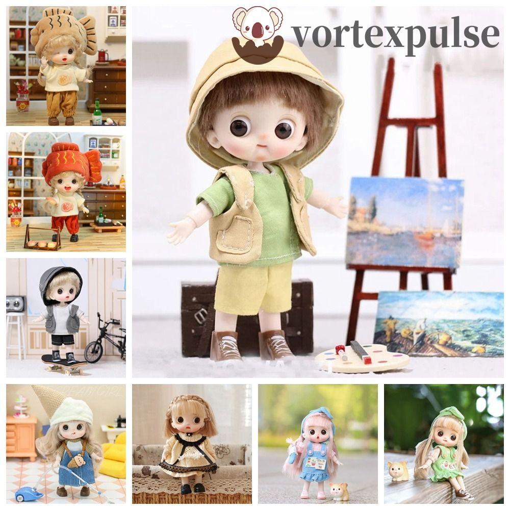 VORTEXPULSE Obitsu 11 เสื้อผ้าตุ๊กตา, Mini 14 ซม.Ob11 ตุ๊กตา, 1/12 ตุ๊กตา Bjd Ob11 ข้อต่อที่สามารถเค