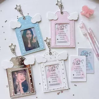 เฟรมการ์ดปีกนางฟ้า Angel Wings Card Holder พวงกุญแจโฟโต้การ์ด PU ใส่การ์ด ใส่บัตร