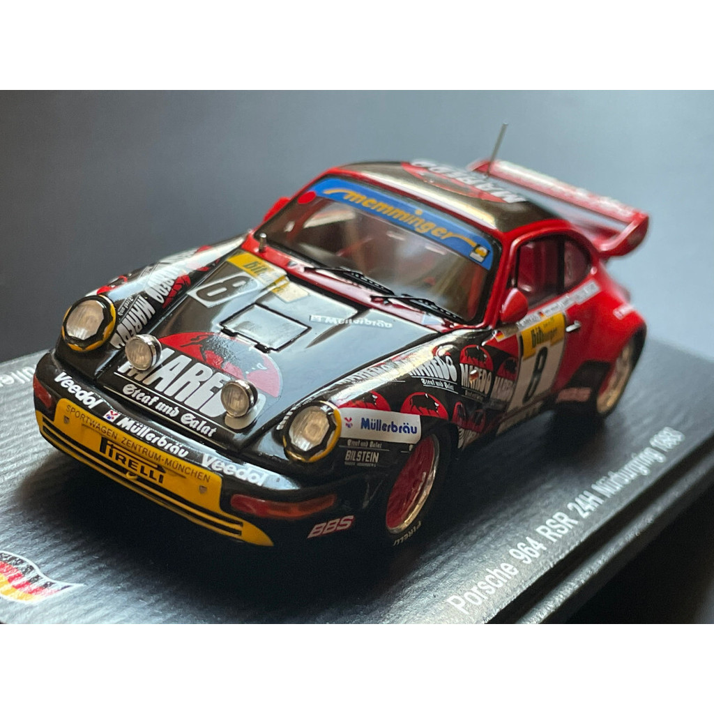 1/43 Porsche 964 RSR 1993 New Taipei W. Rohrl Great God Rudder Spark แพคเกจเดิมลักษณะปกติหน้าต่างด้า