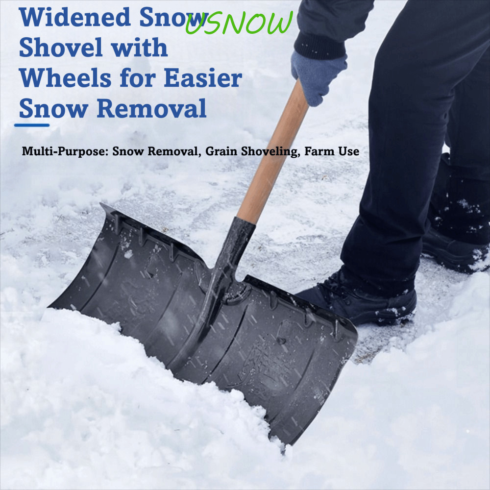 USNOW พลั่วหิมะ, หนาทั้งหมด Stee Heavy Duty พลั่วทําความสะอาดหิมะ, พลั่วเมล็ดพืชทนทานตามหลักสรีระศาสตร์เครื่องมือกําจัดหิมะประหยัดแรงงานถนน