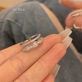 PLOYBRIL แหวนเงินแท้ NIGHT LIGHT แหวนปรับขนาด แหวนเพชร สไตล์ใหม่ ดีไซน์สุดหรู Valentine วาเลนไทน์ J034