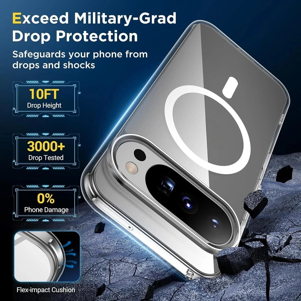 สําหรับ Google Pixel 10 11 9 Pro XL 10a 9a 8a 7a 6a 8 7 6 Pro โปร่งใสแม่เหล็กที่แข็งแกร่งเคสโทรศัพท์ Soft TPU สี่มุมถุงลมนิรภัยกันกระแทก Anti-Yellow ฝาครอบรองรับชาร์จไร้สาย