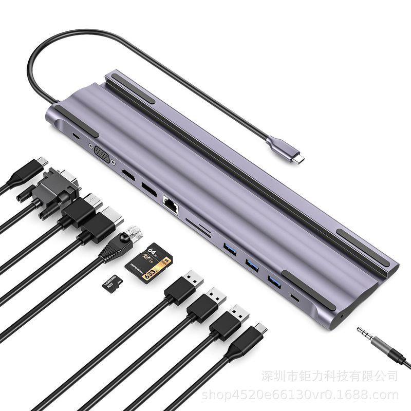 Type-c Docking Station usb hub 11in1 Docking Station Eleven-in-One Multi-Function hdmi rj45