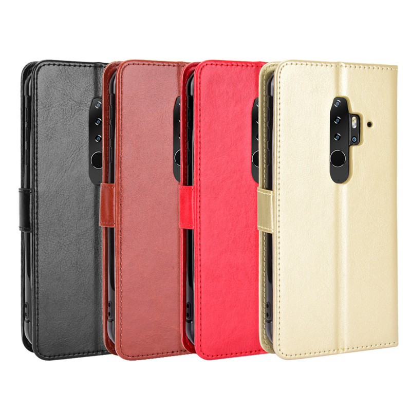 Lingdu Blackview BV6300 Pro เคสหนังโทรศัพท์มือถือ BV6300Pro Flip Crazy Horse Pattern Rope Card Case