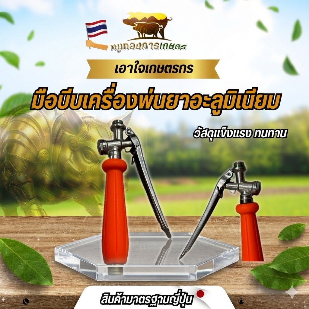 มือบีบอะลูมิเนียม มือบีบเครื่องพ่นยาอะลูมิเนียม มือบีบแข็งแรงทนทาน บีบง่าย สำหรับเครื่องพ่นยา