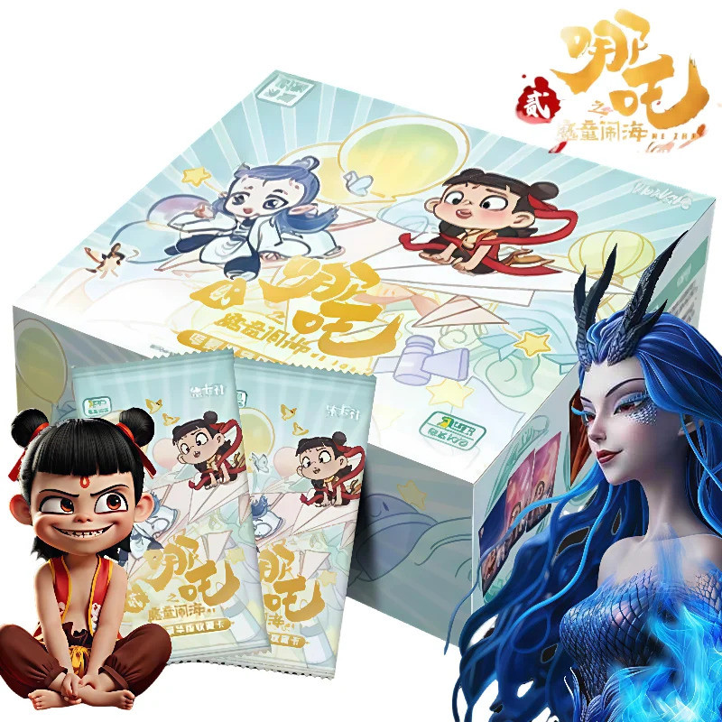 อย่างเป็นทางการของแท้Nezha2:TheDemonChildsSeaCansSeriesCardsอะนิเมะMovieFestivalCollectionGiftToyCar