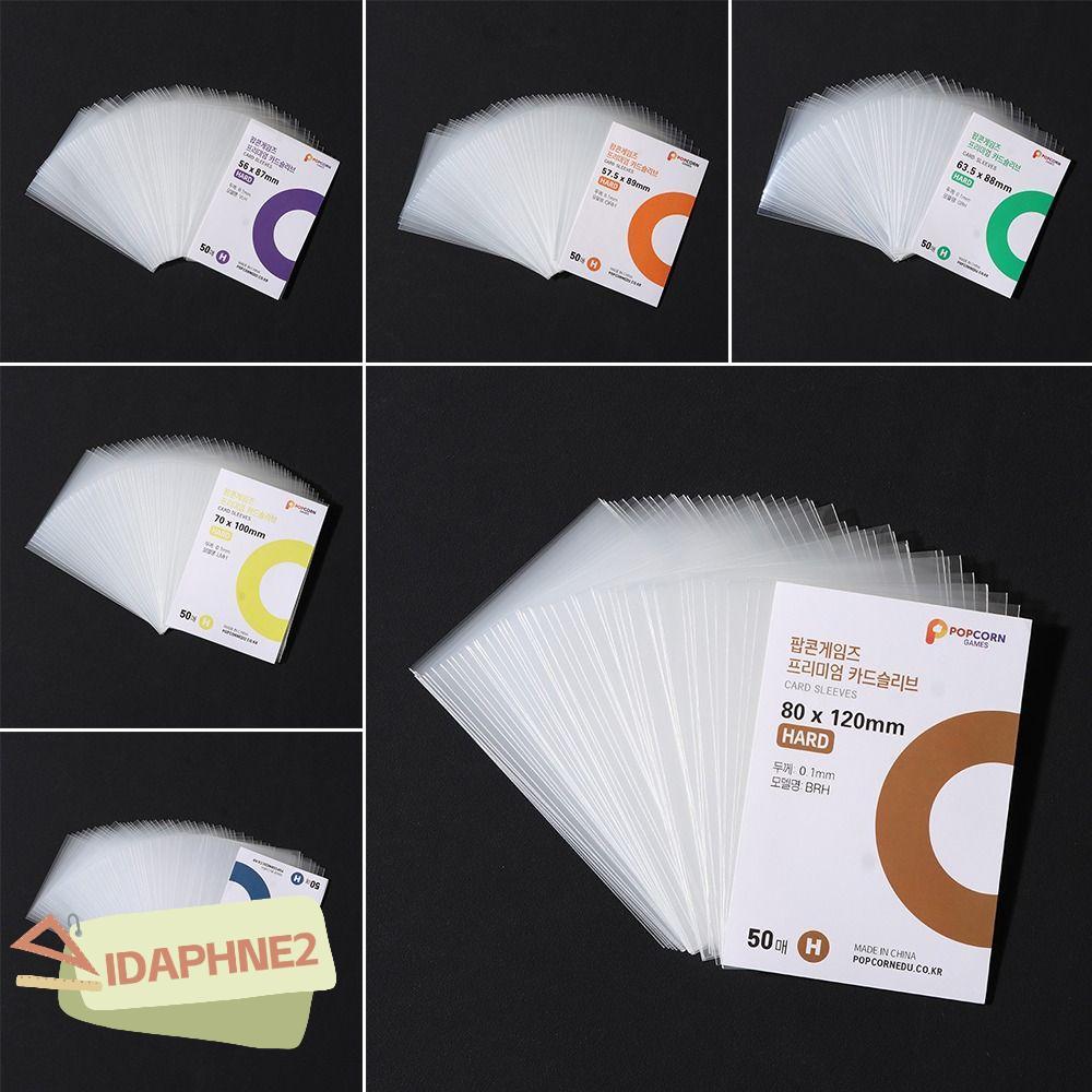 IDAPHNE2 50 ชิ้น Photocard Holographic Protector Film, 3 นิ้ว Kpop Card Sleeves, เครื่องเขียน Photo Popcorn Card