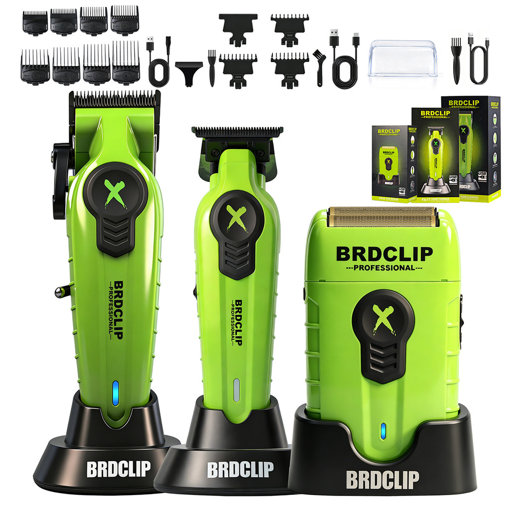 2026 BRDCIP Professional Electric Hair Clipper ผม Trimmer DLC ใบมีดพร้อมฐานร้านตัดผมเครื่องแกะสลักไล่ระดับสี FA1C-T-RX