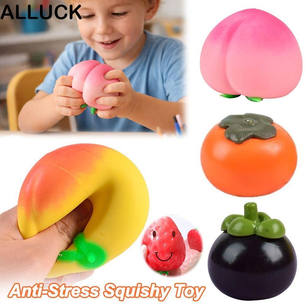 ALLUCK ของเล่นสกุชชี่ป้องกันความเครียด​​, นุ่มและทนทานยืด ​​ ของเล่นบีบ รูปผลไม้ตลก​​ ​​ปลอดสารพิษ & ปลอดภัย​​ ปล่อยอารมณ์ ความเครียดบรรเทาลูกบอลประสาทสัมผัส