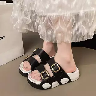 🍓EnJoy🍓 พร้อมส่ง (LT-8816) รองเท้าแตะแบบสวม เสริมส้นดีเทวสายคาดเก๋ ใส่ทำงาน ไปเที่ยวสถานที่ต่างๆ มี4สี