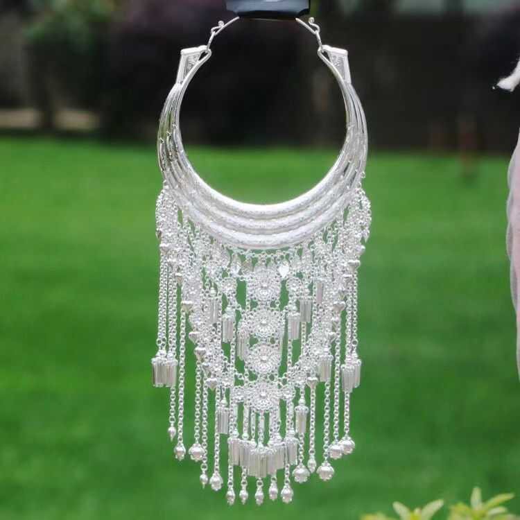 สร้อยคอมetallic แบบคล้องคอ สไตล์ชาติพันธุ์ Miao เครื่องแต่งกายTWG4