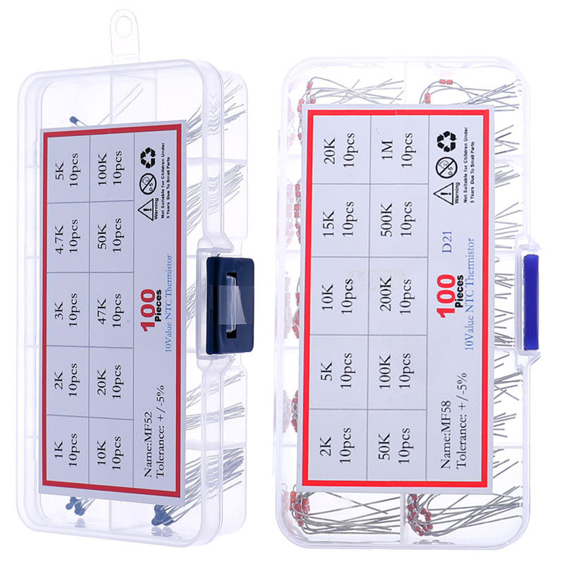 MF52 MF58 MF72 NTC thermistor Thermal Resistor Kit DIY Mix Resistors set 1K 2K 3K 4.7K 5K 10K 20K 47