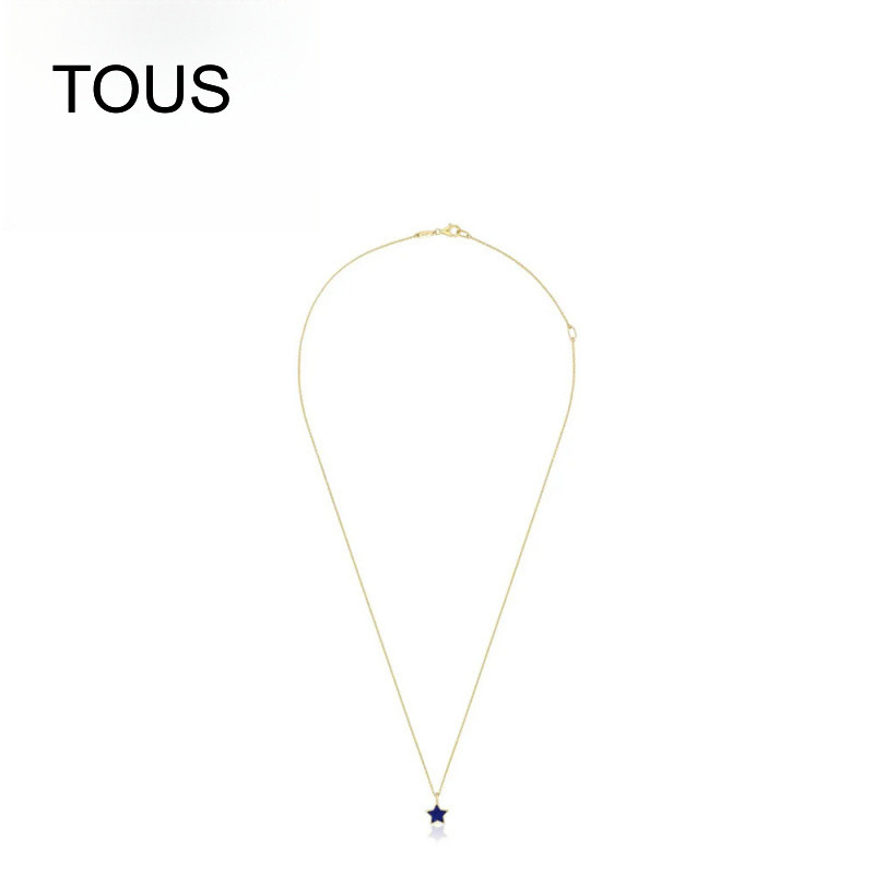 TOUS สร้อยคอสั้นฝัง Lapis Lazuli XXS เหมาะสำหรับเป็นของขวัญ