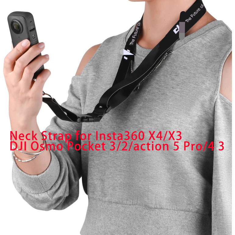 ปรับเชือกเส้นเล็กสลิงเข็มขัดสายคล้องคอสําหรับ Insta360 X5/X4/X3/ONE X2/DJI OSMO 360 กระเป๋า 3/2/acti