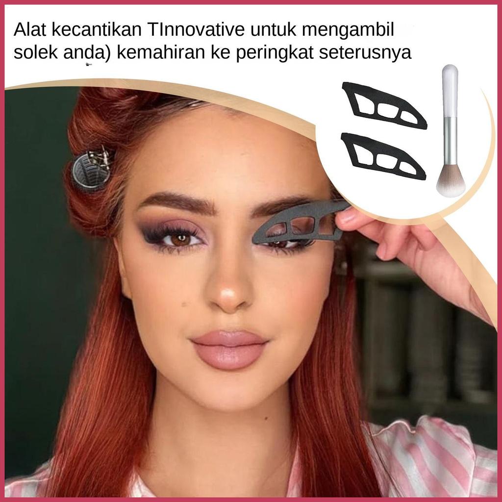 Eye Shadow Guide 2X อายแชโดว์ Applicator เครื่องมือReusable Eye Linerแม่แบบพร้อมแปรง Quick Make-up S