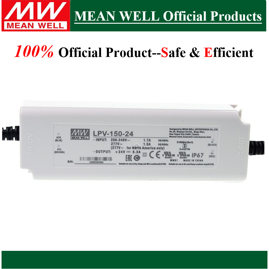 Original Mean Well 150W เอาต์พุตเดี่ยว Switching Power Supply LPV-150-12 LPV-150-15 LPV-150-24 LPV-1