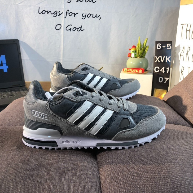 Adidas ZX 750 รองเท้าวิ่งกลางแจ้ง สีเทา