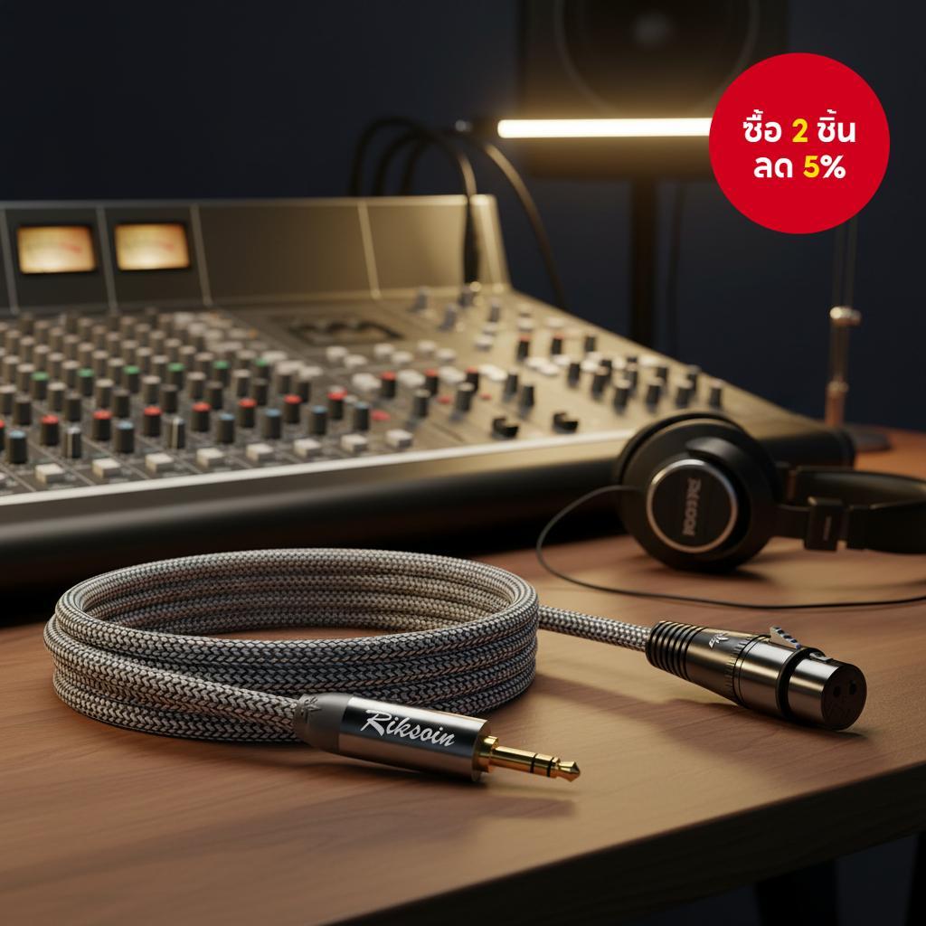 สาย XLR Female to 3.5mm TRS Male สําหรับเชื่อมต่อไมโครโฟนกับกล้อง คอมพิวเตอร์ หรือลําโพง