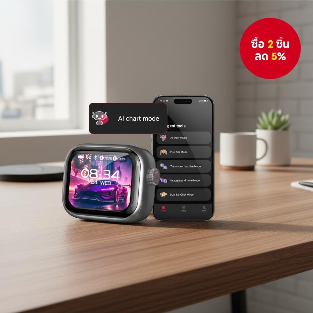 HTC NE40 หูฟังกันน้ําพร้อมแปลภาษา 134 ภาษา หน้าจอสัมผัส LED พร้อมระบบตัดเสียงรบกวน (ANC)