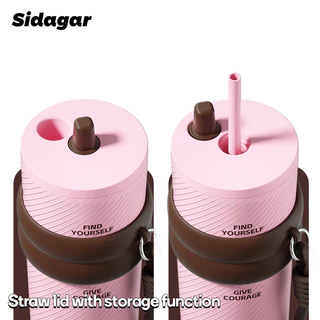 Sidagar 316 ถ้วยน้ํา สแตนเลส 710มล พร้อมหลอดดูด แก้วเก็บความเย็น ความจุสูง ถ้วยความร้อนกีฬากลางแจ้ง