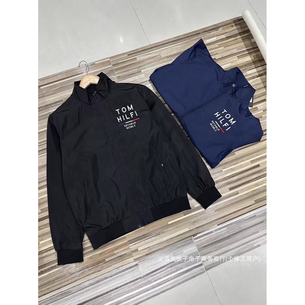 2FGA Tomm*  Spring and Autumn Embroidered Letter Youth Men's Stand Collar Business Casual Jacket Sim