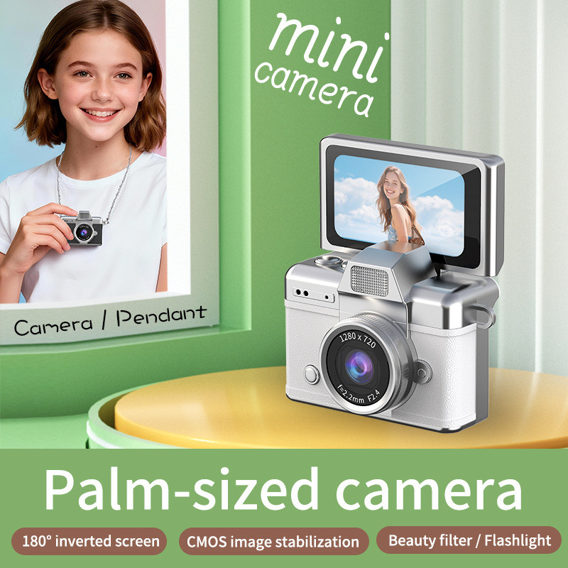 [คลังสินค้าพร้อม] Thumb Mini Camera Student Portable Portable Childrens Camera 00 Video Retro Thumb 