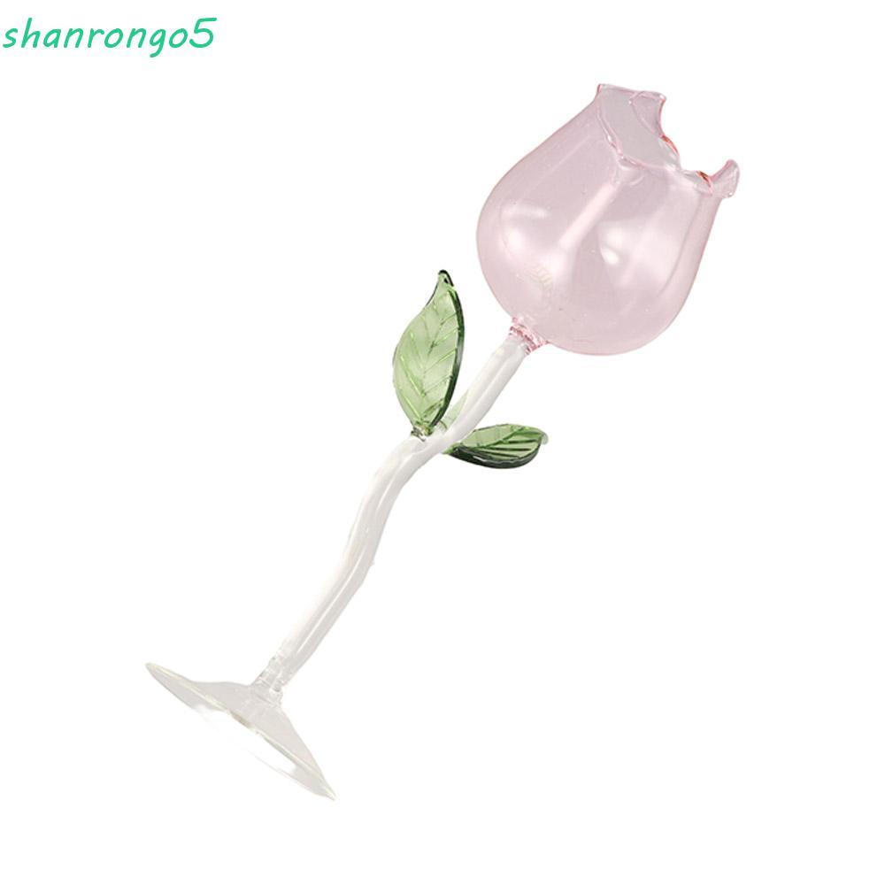 ZONAL Rose Wine Goblet, ขอบถ้วยม้วนโปร่งใส Rose Wine Glassware 150/280ml Glassware แว่นตาถ้วยวันวาเล