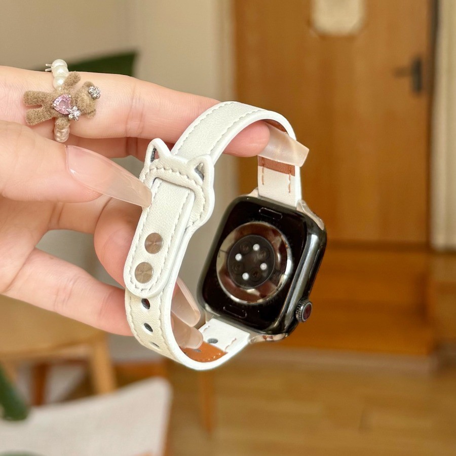 สายหนังหูแมวสําหรับ Apple Watch Series 11/10/9/8/7/3/2 ขนาด 38/40/41/42/44/45/49 มม.