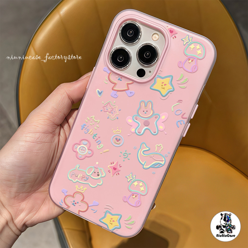 กราฟฟิตีสีสัน For Oppo A38 A18 A15 A35 A17 A17K A16 A54s A77 A57E A31 A53S A33 A32 A9 A5 A11 A58 A74 A95 RENO 2 ใน 1 เคส