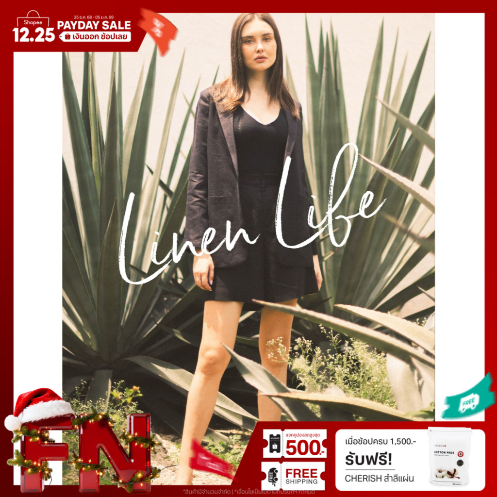 INCO WOMEN Blazer Linen เบลเซอร์ลินินแขนยาว สำหรับผู้หญิง