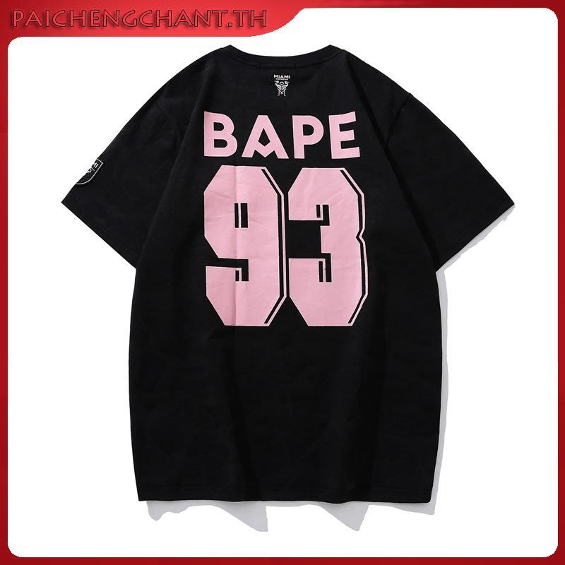 BAPE MIAMI T-Shirt_White/Black/Cream_Loose Form Men/Women_100% Cotton Fabric_FullTag Mac_AT039
