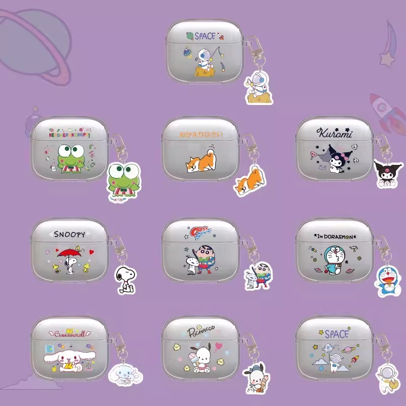 แฟชั่นเคสโปร่งใสสําหรับ Edifier EvoBuds/Lolli Anc การ์ตูน TPU ปลอกหูฟังแบบนุ่มพร้อมเชือก