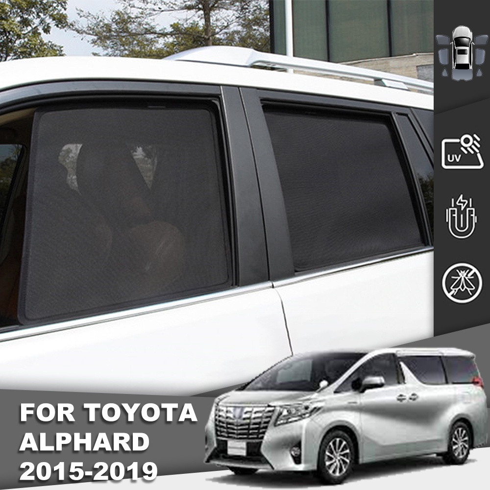 แม่เหล็กพับม่านบังแดดรถยนต์สําหรับ Toyota ALPHARD VELLFIRE AH30 2015-2023 Custom Fit UV Protection Quick ติดตั้งหนาสุทธิ Anti-ยุงความร้อน Cooling การใช้เขตร้อน